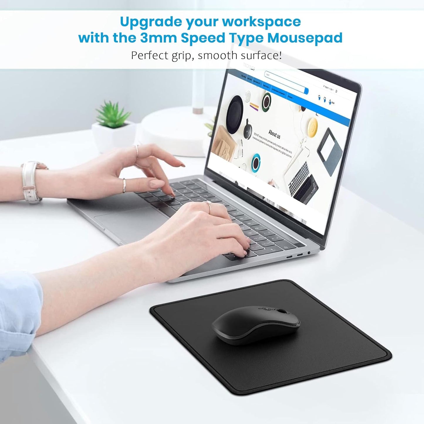 Storite 5 Pack 260mm x 210mm x 3mm Speed Type Extended Gaming Non-Slip Rubber Base Mousepad Desk Mat Keyboard Pad for Laptop/Computer Office PC & Home - Black