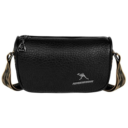 Storite PU Leather Square Women Tote Bag, Stone Pattern fashionable & Party Sling Bag, Shoulder Crossbody Bag with Broad Strap - Black