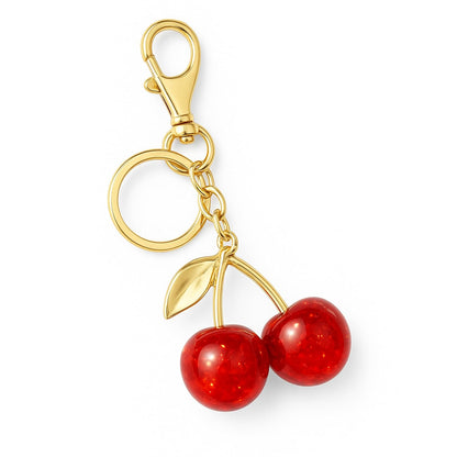 Storite Elegant Cherry Bag Charm Cute Acrylic Handbag Pendant & Purse Keychain Accessory for Women & Girls