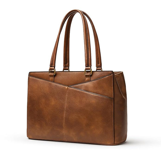 Storite Elegant Brown Leather Tote Bag for Women Stylish & Spacious Shoulder Handbag for Work, Office & Daily Use