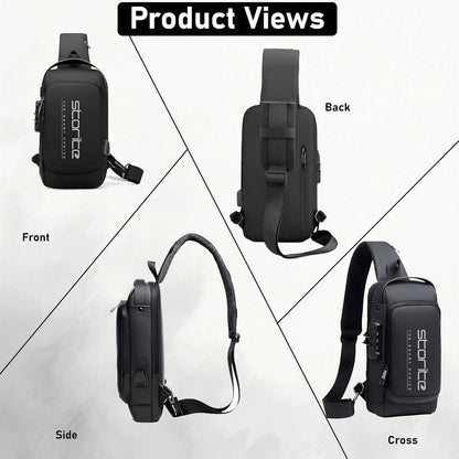 Storite Sling Bag for Men Stylish Crossbody Backpack for Men Women, Anti-Theft Water-resistant Chest Bag, Messenger Bags, Casual Side Shoulder Bag