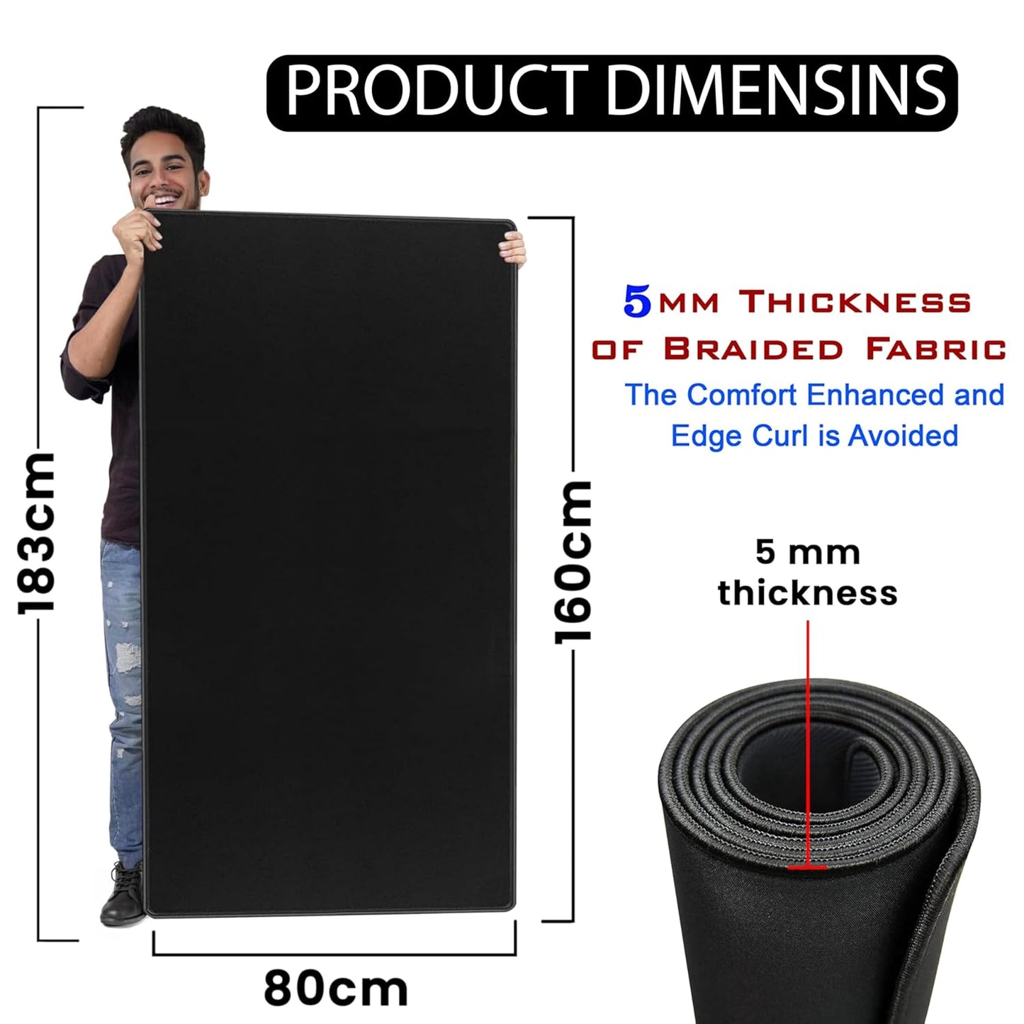 Extra Large 1600x800x5mm Speed Type Extended Gaming Mouse Pad with Stitched Embroidery Edges,Non-Slip Rubber Base Mousepad Desk Mat