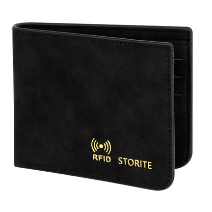 Storite Men's Wallet PU Leather RFID Blocking Money Wallet Zipper Coin Purse for Men (Black-21 x 9 x 2 cm)