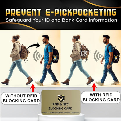 Storite RFID Cards, 5 Pack One Card Protects Entire Wallet Purse for Men & Women, NFC Contactless Bank Debit Credit Card Protector ID ATM Guard Card – Golden