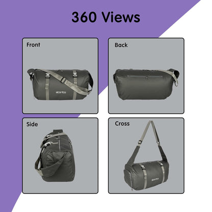 Storite Polyester 43 Cm Imported Multi Purpose Travel Duffle Bag for Women with Wet Pocket, Lightweight Waterproof Backpack Carry Luggage Bag with Shoe Compartment (ShinyGrey, 43 x 18.5 x 22 Cm)