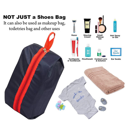 Storite Reusable Shoe Bag for Travel & Storage Travel Organizer for Women & Men Travel Accessories Shoe Organizer Shoe Bags Pouches Shoe Cover for Travelling(40x13x18cm, Blue & Red)