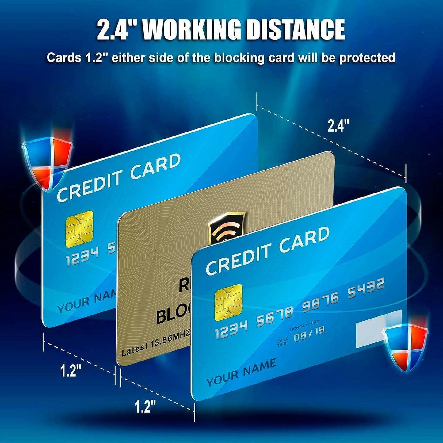 Storite RFID Cards, 5 Pack One Card Protects Entire Wallet Purse for Men & Women, NFC Contactless Bank Debit Credit Card Protector ID ATM Guard Card – Golden