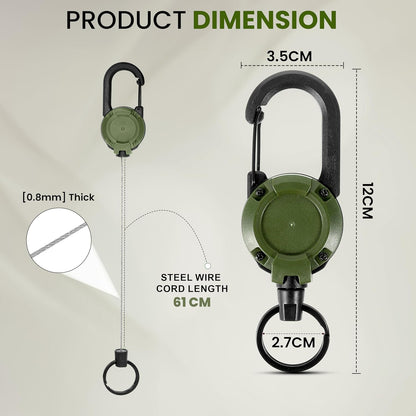 Storite Retractable Keychain ID Badge Holder Keyring | Secure Carabiner Clip for Backpacking, Fishing, Outdoor Use | Durable ABS, Lightweight & Reusable | Ideal for Everyday Travel
