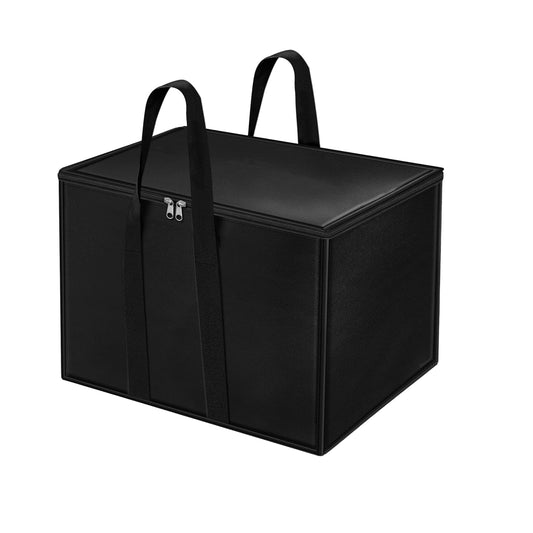 Storite Heavy Duty Nylon 70 L Multi-Purpose Moisture Proof Large Storage Bag for Toys/Stationery/Blankets/Clothes/Moving Bags With Strong Handles Rectangular (Black, 55.8x34x36.8cm)