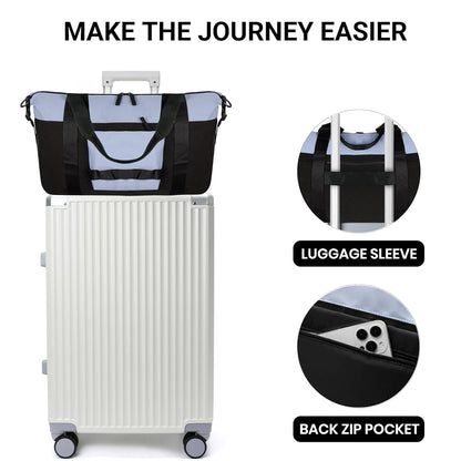 Storite 46 Cm Nylon Luggage Travel Duffle Bag for Women, Sports Shoulder Bag for Women with Wet Pocket Weekender Overnight Luggage Bag,Trendy and Stylish (46x17x29 Cm)