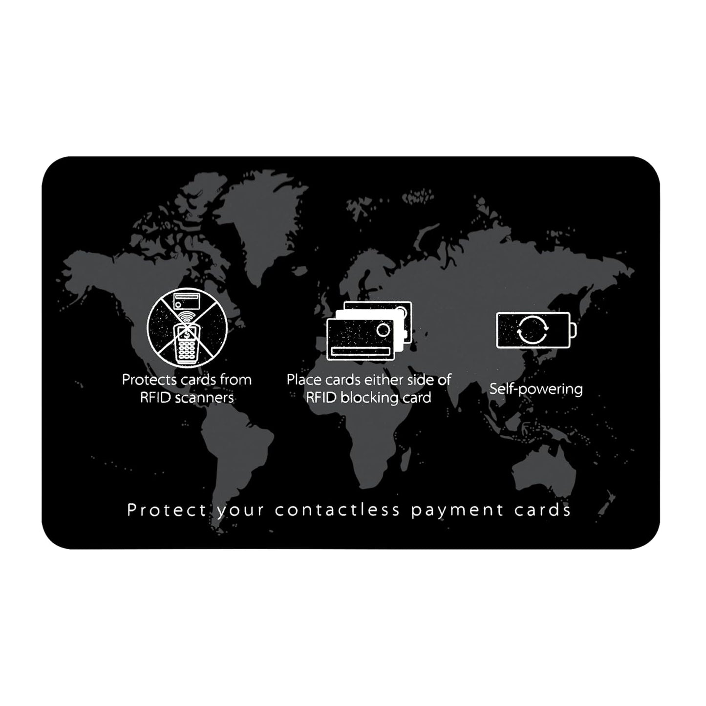 Storite 2 Pack RFID Blocking Card NFC Contactless Debit/Credit Card ATM Passport Protector Ideal for Men & Women Slim with World map Design Perfectly fit in Wallet(Black)