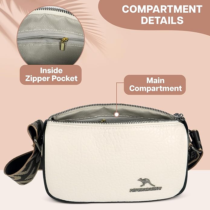 Storite PU Leather Square Women Tote Bag, Stone Pattern fashionable & Party Sling Bag, Shoulder Crossbody Bag with Broad Strap - White