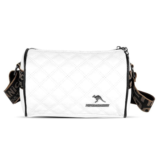 Storite Small PU Leather Women Tote Bag, Stone Pattern fashionable & Party Sling Bag, Shoulder Crossbody Bag with Adjustable Strap-White