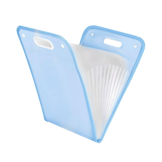 Storite 13 Pockets Vertical Expanding File Folder Accordion File Folder Organizer for A4 Size Letter Size Paper Document Holder Organizer (Blue)