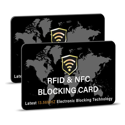 Storite 2 Pack RFID Blocking Card NFC Contactless Debit/Credit Card ATM Passport Protector Ideal for Men & Women Slim with World map Design Perfectly fit in Wallet(Black)