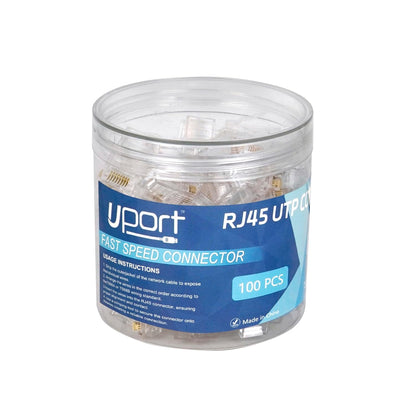 Storite Cat6 RJ45 Modular Plugs Ethernet Cable Crimp Connectors Network Plug for Solid Wire and Standard Cable Passthrough (100 PK)