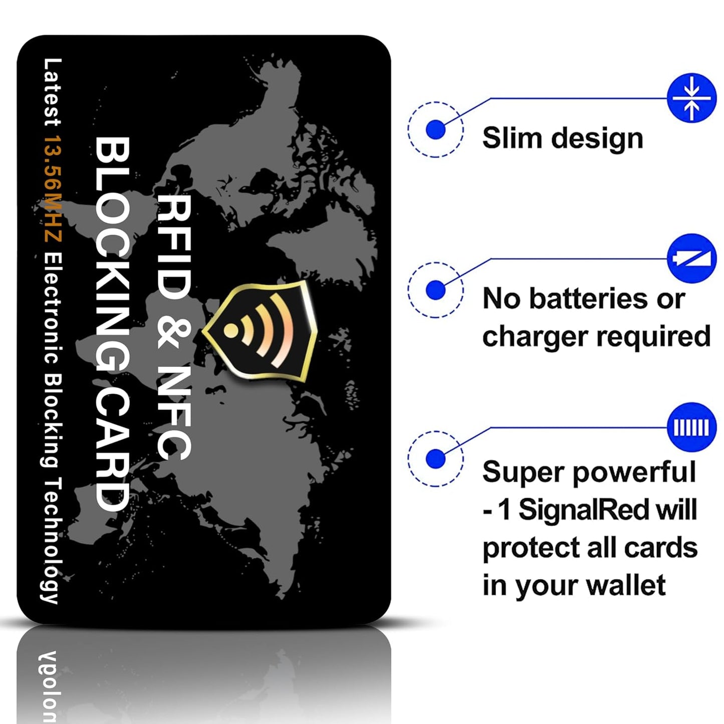 Storite 2 Pack RFID Blocking Card NFC Contactless Debit/Credit Card ATM Passport Protector Ideal for Men & Women Slim with World map Design Perfectly fit in Wallet(Black)