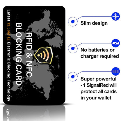 Storite 2 Pack RFID Blocking Card NFC Contactless Debit/Credit Card ATM Passport Protector Ideal for Men & Women Slim with World map Design Perfectly fit in Wallet(Black)