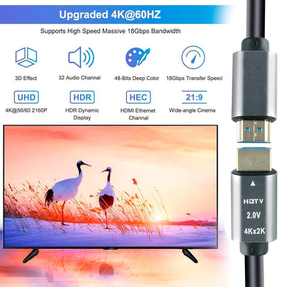 Storite 15 Meter 4K HDMI 2.0V Cable with Ethernet, 4K@60Hz Ultra HD Resolution, 3D Supported, 18Gbps High Speed Transmission, Compatible with Laptop, Desktop, TV, Gaming Console, Projector