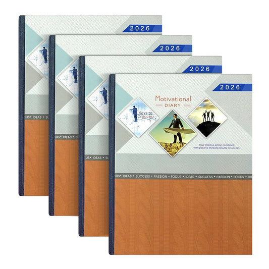 Storite Executive Planner Organizer Hard Bound Notebook Diary 2025 with Sunday Half Page (4 Pack- Big, GreyRed)