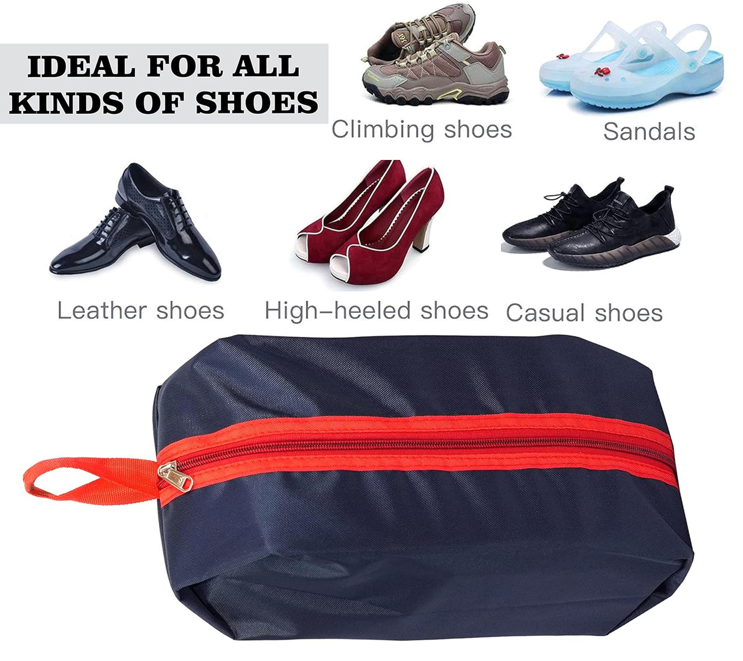 Storite Reusable Shoe Bag for Travel & Storage Travel Organizer for Women & Men Travel Accessories Shoe Organizer Shoe Bags Pouches Shoe Cover for Travelling(40x13x18cm, Blue & Red)