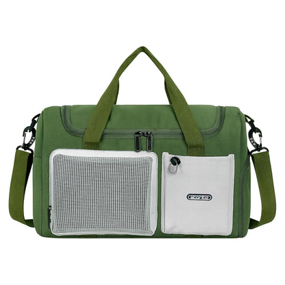 Storite 45cm Multipurpose Travel Duffle Bag for Women – Lightweight Nylon Weekender Overnight Bag with Mesh and Zipper Pockets, Shoe Compartment – Green (45 x 19 x 29 cm)
