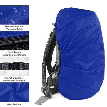 Storite Dust & Rain Cover For Standard Backpack With Pouch, Waterproof Dustproof Rain Cover Bag Elastic Adjustable For School, College,Office, Trekking Bags (30L-35L,Blue)
