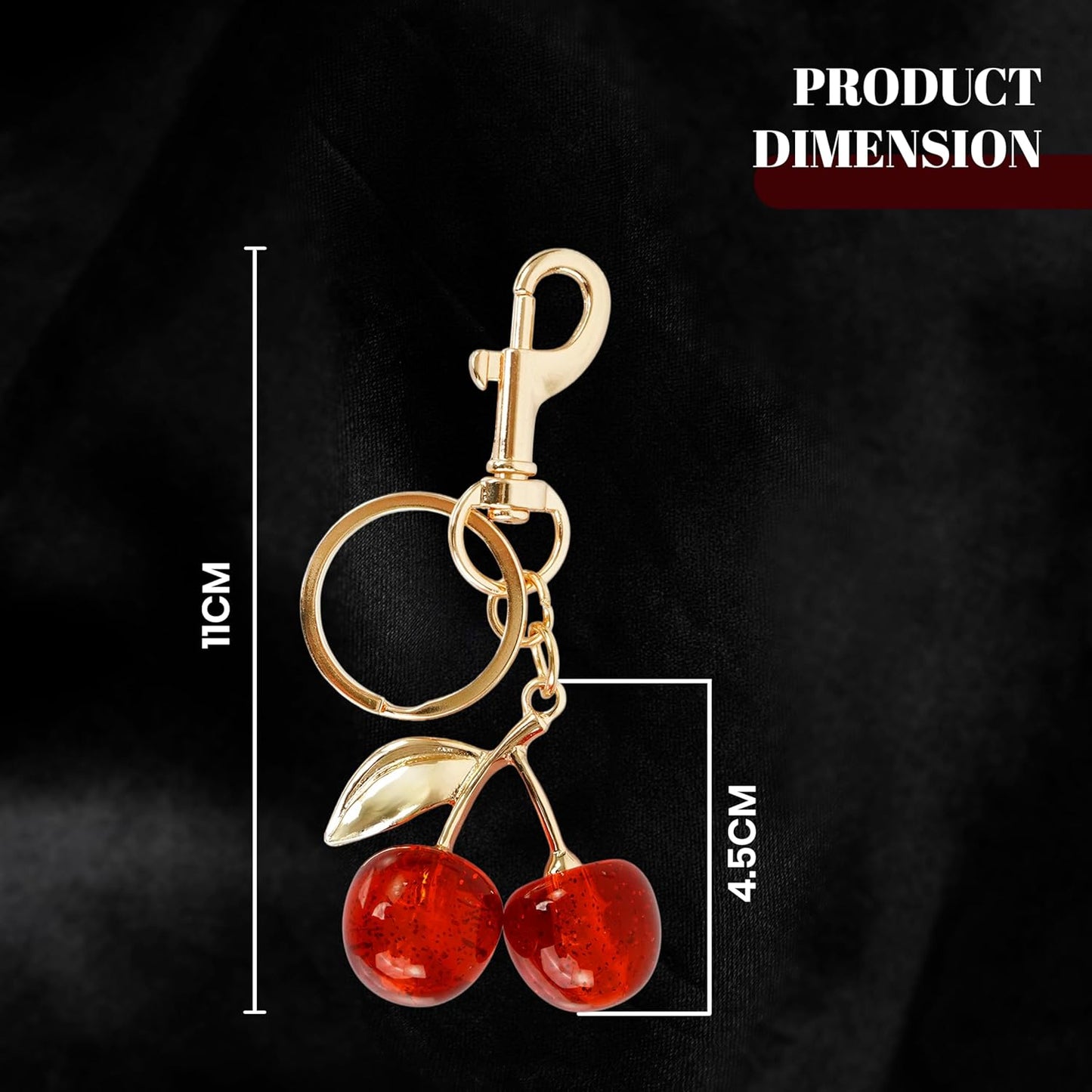 Storite Elegant Cherry Bag Charm Cute Acrylic Handbag Pendant & Purse Keychain Accessory for Women & Girls