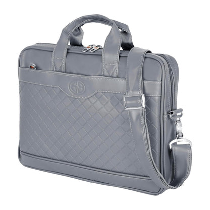 Storite Mystic Formal Business Briefcase Bag Crossbody Messenger College Bags For Men Women Tablet Laptop Upto 14 Inch | Handbags with Shoulder Straps -Grey