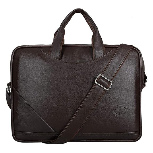 Storite PU Leather Expanded 14 Inch Laptop Shoulder Messenger Sling Office Business Travel Bag for Men & Women