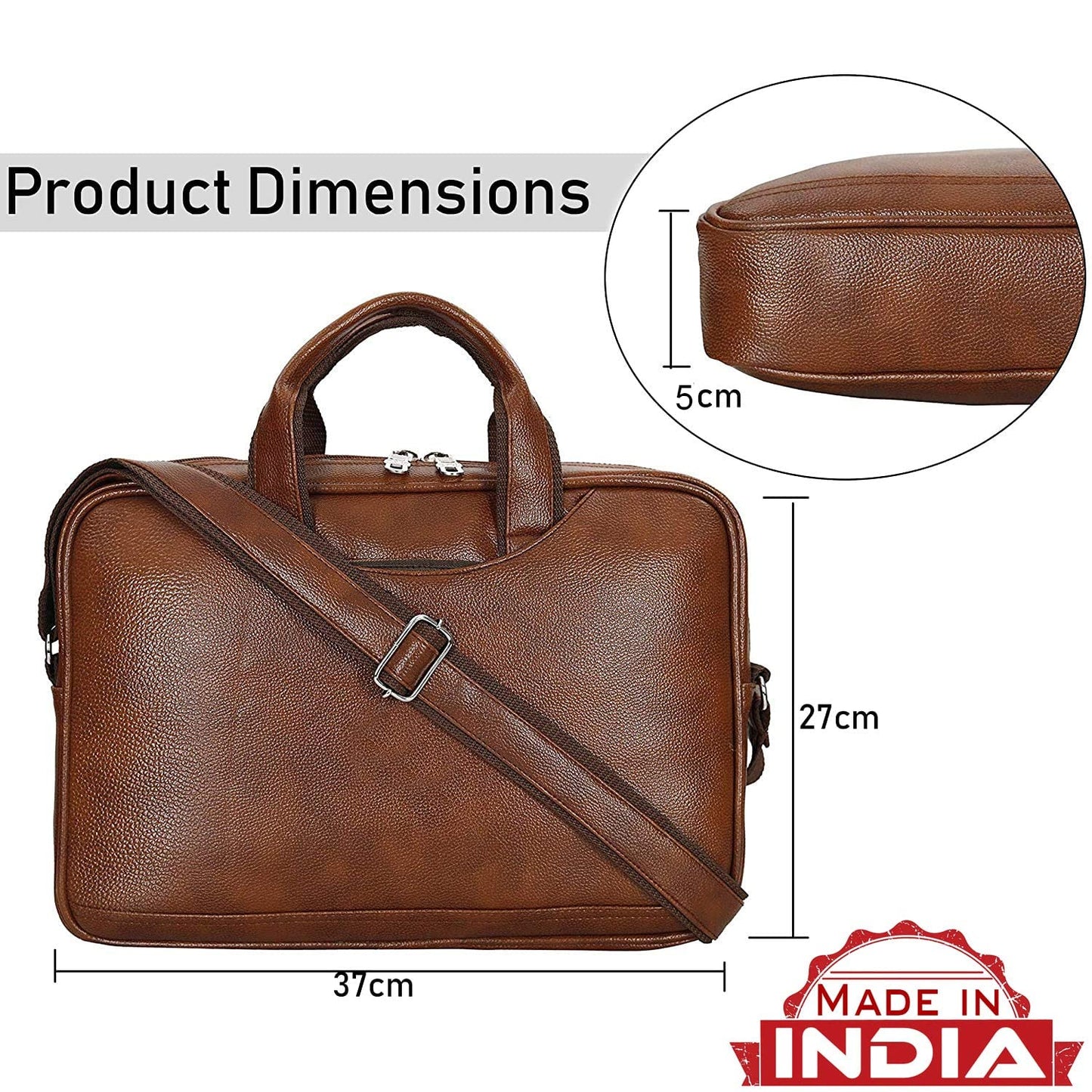 Storite Laptop Bag for Men & Women Light Brown