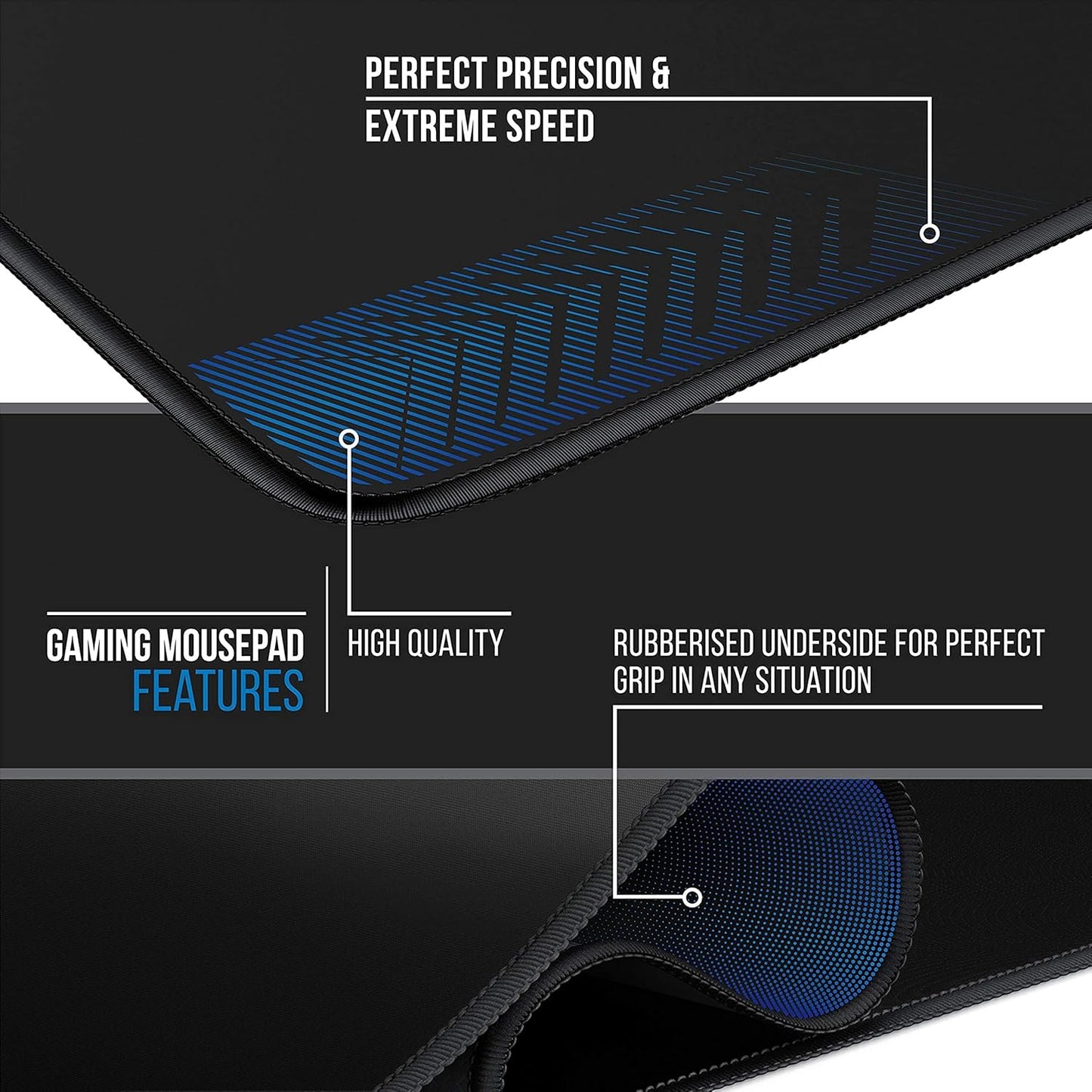 Extra Large 1600x800x5mm Speed Type Extended Gaming Mouse Pad with Stitched Embroidery Edges,Non-Slip Rubber Base Mousepad Desk Mat