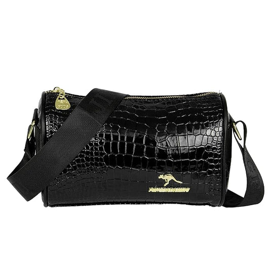 Storite Small PU Leather Women Tote Bag, CrocodileTexture fashionable & Party Sling Bag, Shoulder Crossbody Bag with Adjustable Strap-Black