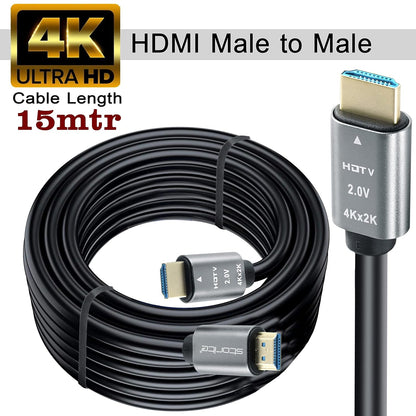 Storite 15 Meter 4K HDMI 2.0V Cable with Ethernet, 4K@60Hz Ultra HD Resolution, 3D Supported, 18Gbps High Speed Transmission, Compatible with Laptop, Desktop, TV, Gaming Console, Projector