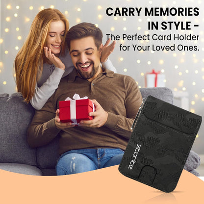 Storite PU Leather 9 Slot Vertical Credit Debit Card Holder Money Wallet Zipper Coin Purse for Men Women - (11.5 Cm X 8 Cm X 2Cm -Black)