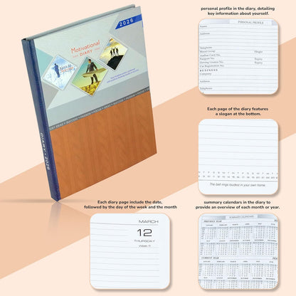 Storite Executive Planner Organizer Hard Bound Notebook Diary 2025 with Sunday Half Page (4 Pack- Big, GreyRed)