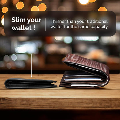 Storite Men's Wallet PU Leather RFID Blocking Money Wallet Zipper Coin Purse for Men (Black-21 x 9 x 2 cm)