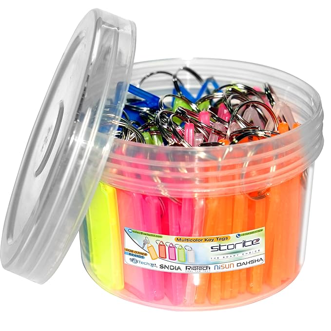 Storite Multicolor Keyring & Keychain with Name Tag Labels Assorted Ke
