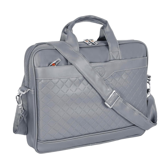 Storite Mystic Formal Business Briefcase Bag Crossbody Messenger College Bags For Men Women Tablet Laptop Upto 14 Inch | Handbags with Shoulder Straps -Grey
