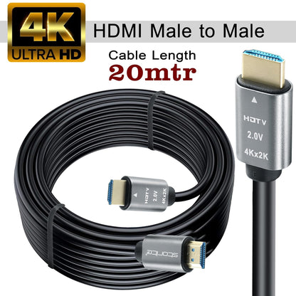 Storite 20 Meter 4K HDMI 2.0V Cable With Ethernet, 4K@60Hz Ultra HD 2160P Resolution, 3D Supported, 18Gbps High Speed Data Transmission, Compatible with Laptop, TV, Gaming Box, Projector