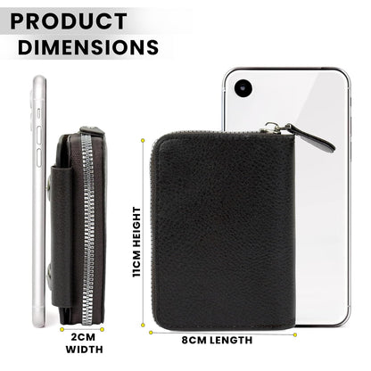 Storite 15 Slots RFID Blocking Card Holder Zipper Wallet | Leather Flip Flop Cover| Unisex Wallet (Brown)
