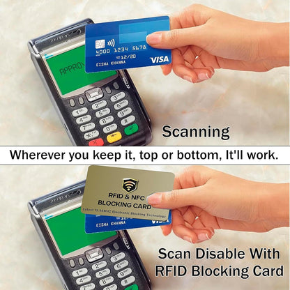 Storite RFID Cards, 5 Pack One Card Protects Entire Wallet Purse for Men & Women, NFC Contactless Bank Debit Credit Card Protector ID ATM Guard Card – Golden
