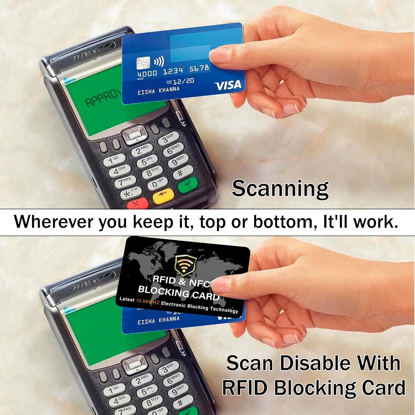 Storite 2 Pack RFID Blocking Card NFC Contactless Debit/Credit Card ATM Passport Protector Ideal for Men & Women Slim with World map Design Perfectly fit in Wallet(Black)