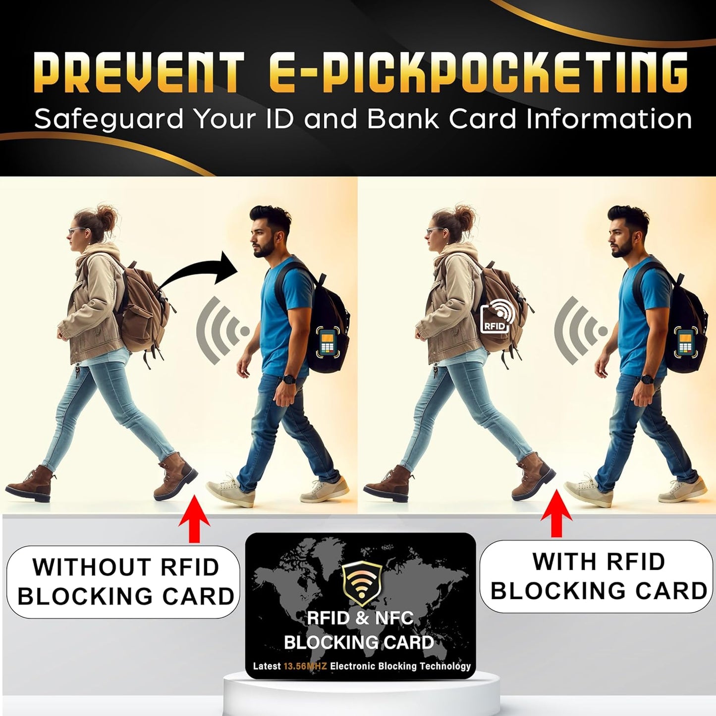 Storite 2 Pack RFID Blocking Card NFC Contactless Debit/Credit Card ATM Passport Protector Ideal for Men & Women Slim with World map Design Perfectly fit in Wallet(Black)
