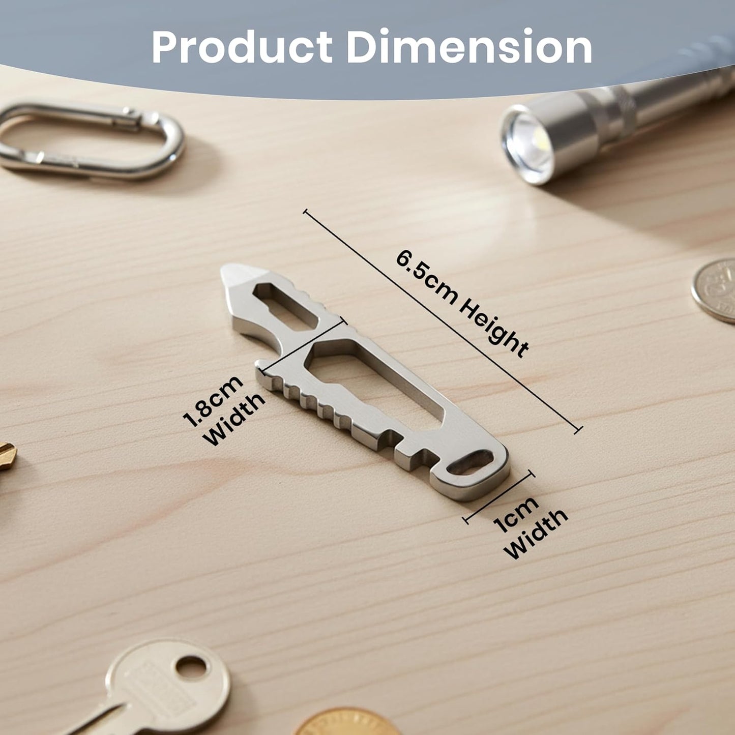 Storite Stainless Steel Multi Tool Keychain – 6-in-1 Compact EDC Tool with Bottle Opener, Screwdriver, Wrench, Cutter and Keyring for Travel, Camping, Outdoor and Everyday Use