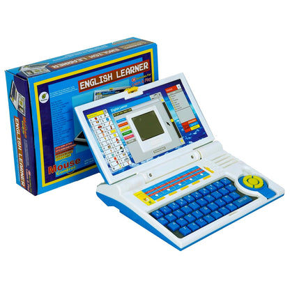 Storite Educational Laptop Computer Toy with Mouse for Kids Above 3 Years - 20 Fun Activity Learning Machine, Now Learn Letter, Words, Games, Mathematics, Music, Logic, Memory Tool - Blue