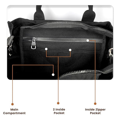 Storite Canvas Tote Bags for Women Large Capacity Shoulder Bag with Inner Pocket Everyday Handbags for Office, College and Travel
