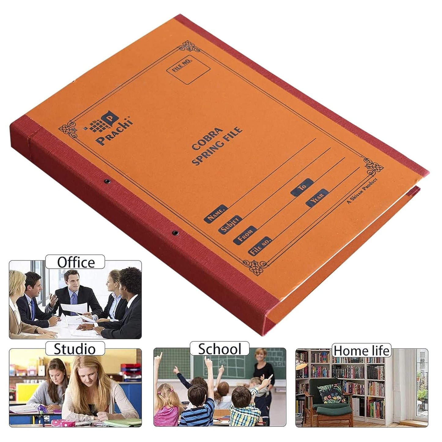Storite 4 Pack Spring Files A4 Size Paper Folder Cobra File Document Organizer Certificates Holder- Color May Vary (35 x 26 x 3.5 cm)