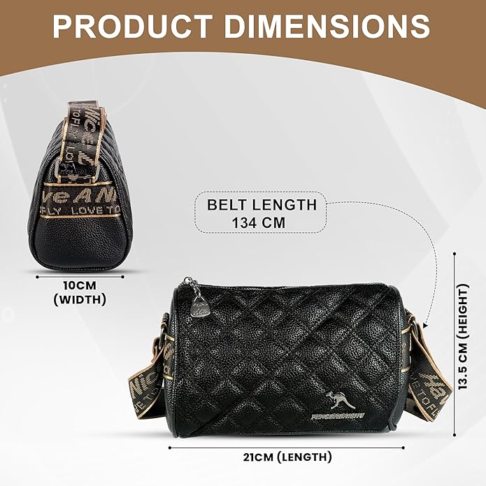 Storite Small PU Leather Women Tote Bag, Stone Pattern fashionable & Party Sling Bag, Shoulder Crossbody Bag with Adjustable Strap-Black