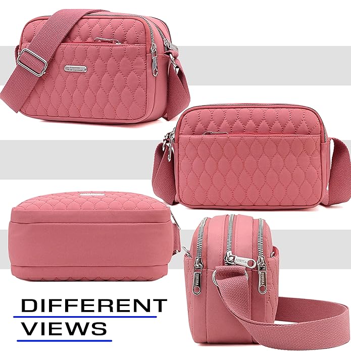 Storite Women's Lightweight Crossbody Small Shoulder Bag Cell Phone Purses, Faux Leather Sling Type Bag With Adjustable Strap - (Pink,22x11x15 Cm)